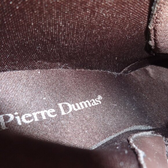 Pierre Dumas Ravenna, women's 8M  two tone brown lace up zip up boots, 2" heels - Picture 3 of 16